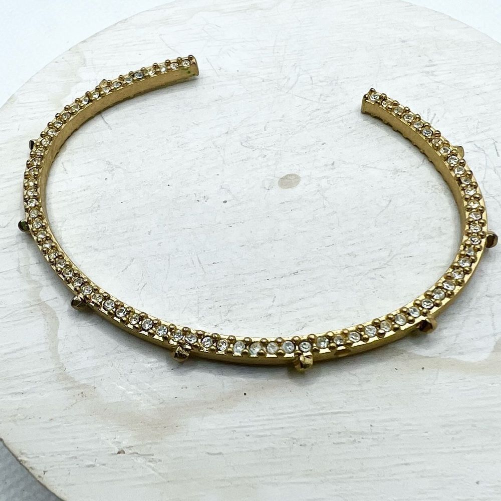 🍭4/$20 Gold rhinestone studded thin cuff bracelet